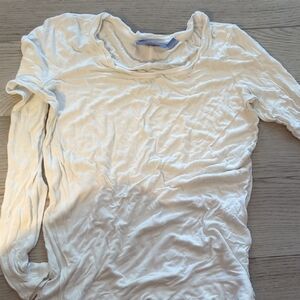 Simply Vera Vera Wang Cream Fitted Short Sleeve T-Shirt
